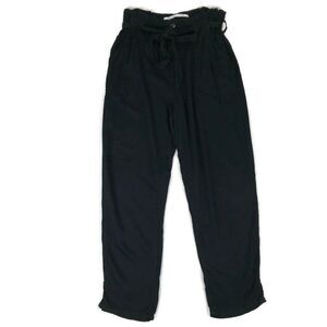 NWOT Celebrity Pink Paperbag Waist Pants Juniors Medium Black Belted Pockets